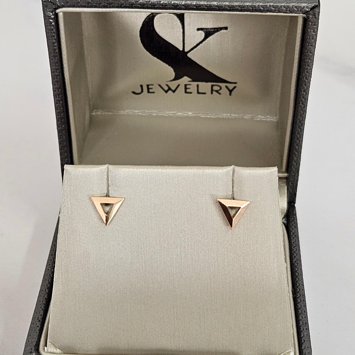 14K Gold Triangle Stud Shape Earrings/ 14k gold Earrings/ Pair Earring/ Gifts for her