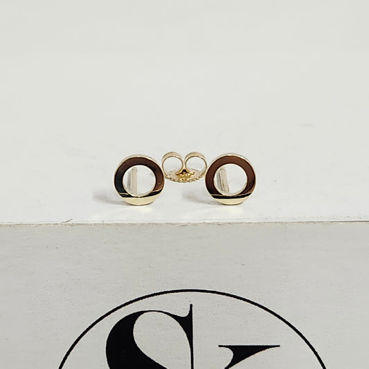 Gold Open Circle Earrings/14K,18K  gold Stud Single or Pair Earring/ Gifts for her/ Anniversary gift