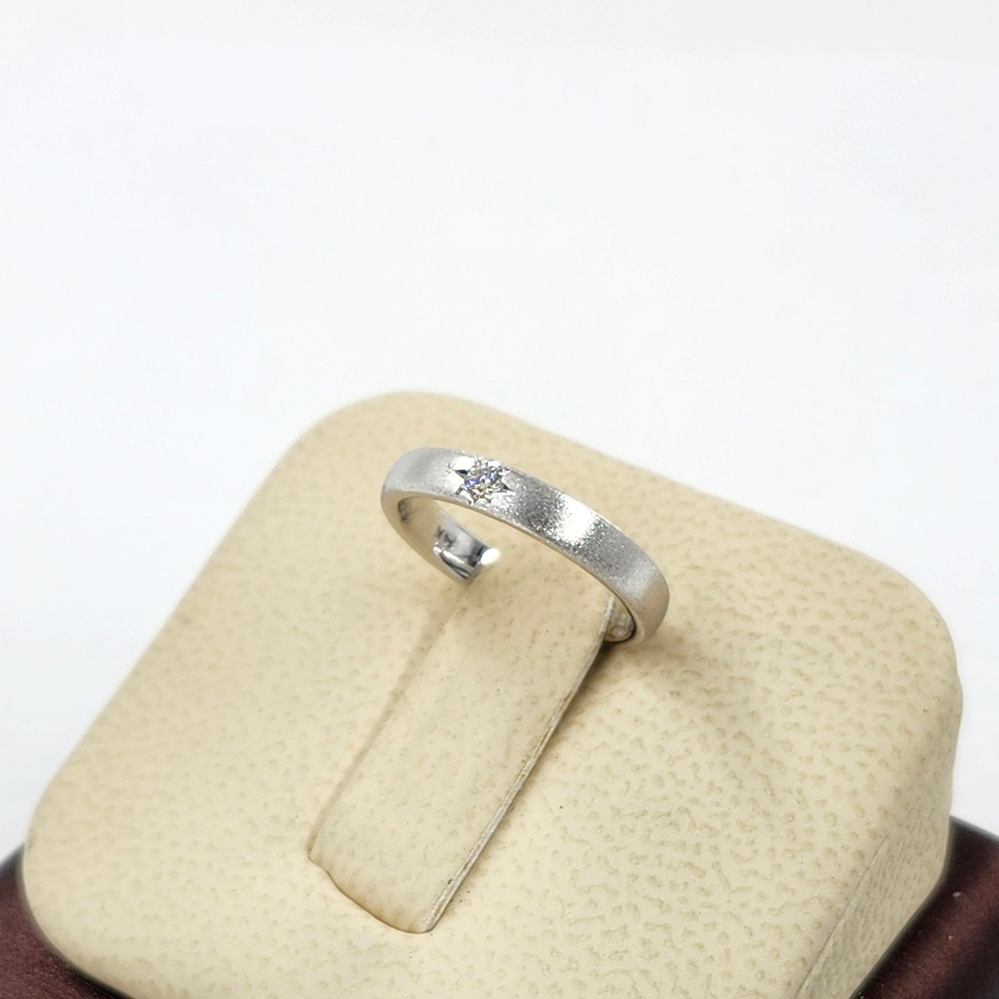 14K Gold Polaris Natural Diamond Dome Star Ring - Handmade Diamond 3mm Wedding Band - Anniversary gift