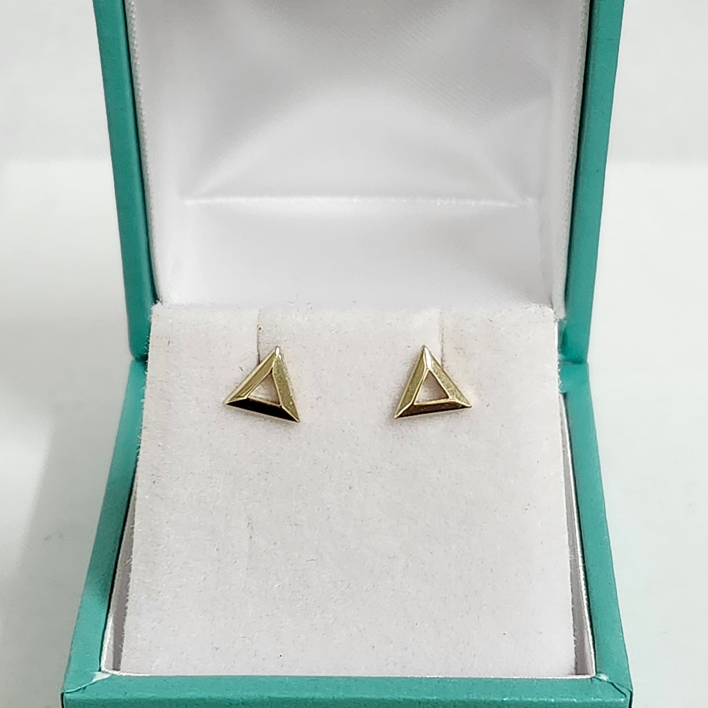 14K Gold Triangle Stud Shape Earrings/ 14k gold Earrings/ Pair Earring/ Gifts for her