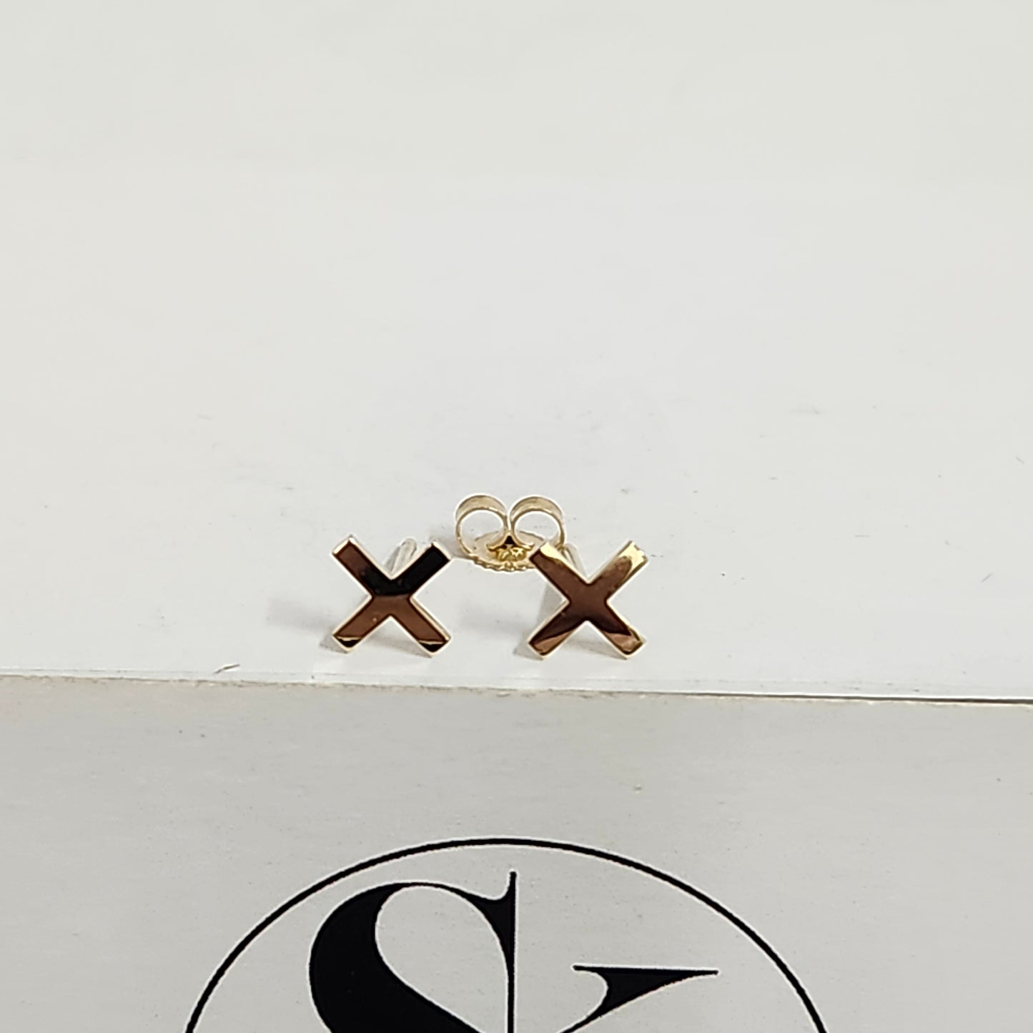 14K Gold X Stud Shape Earrings/ 14k gold Pair Earrings / Gifts for her