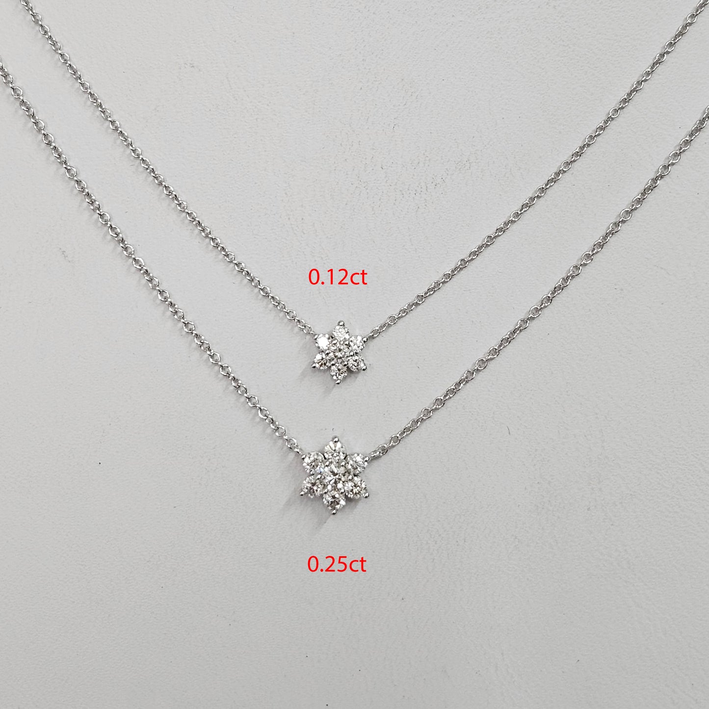 Diamond Necklace/Flower 0.25ct Natural Diamond Pendant /14K Solid Gold Natural Diamond Snowflake Necklace/Anniversary Gift