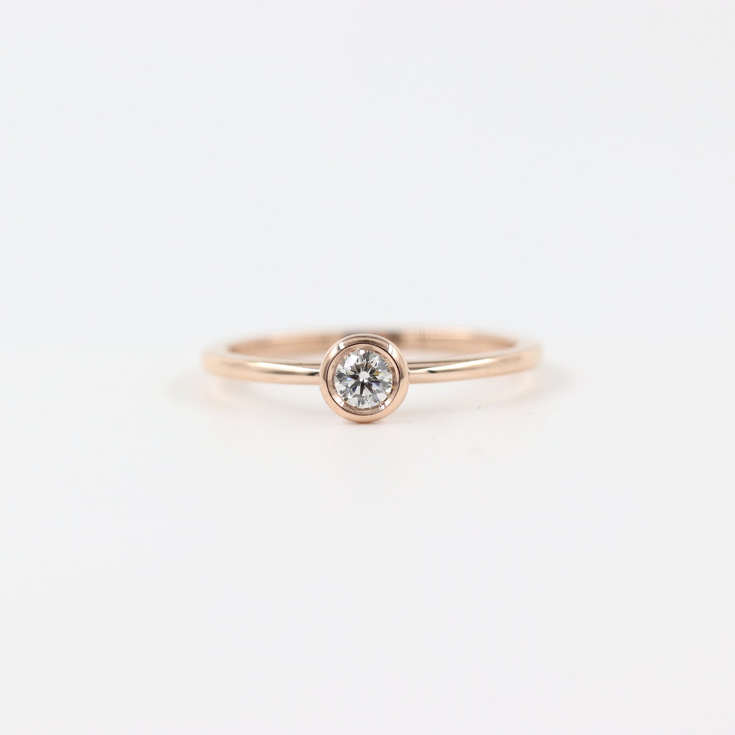 0.3ct Diamond Bezel Ring/Simple Diamond Engagement Ring/Single Natural Diamond Ring/14K gold Round Bezel Dainty Ring/anniversary Gift