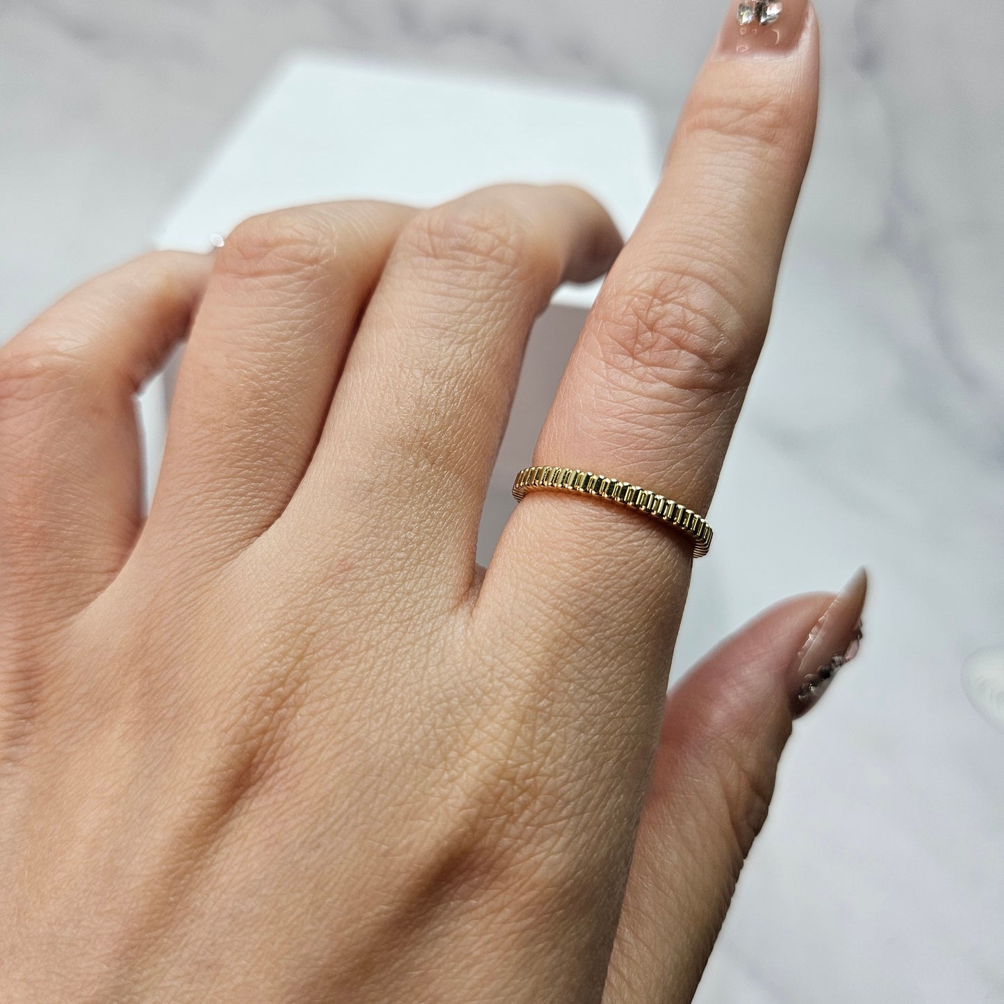 14k Gold Band 2.1mm/ Gold Band/ Promise Ring/ Simple Everyday Ring/ Flat Gold Band