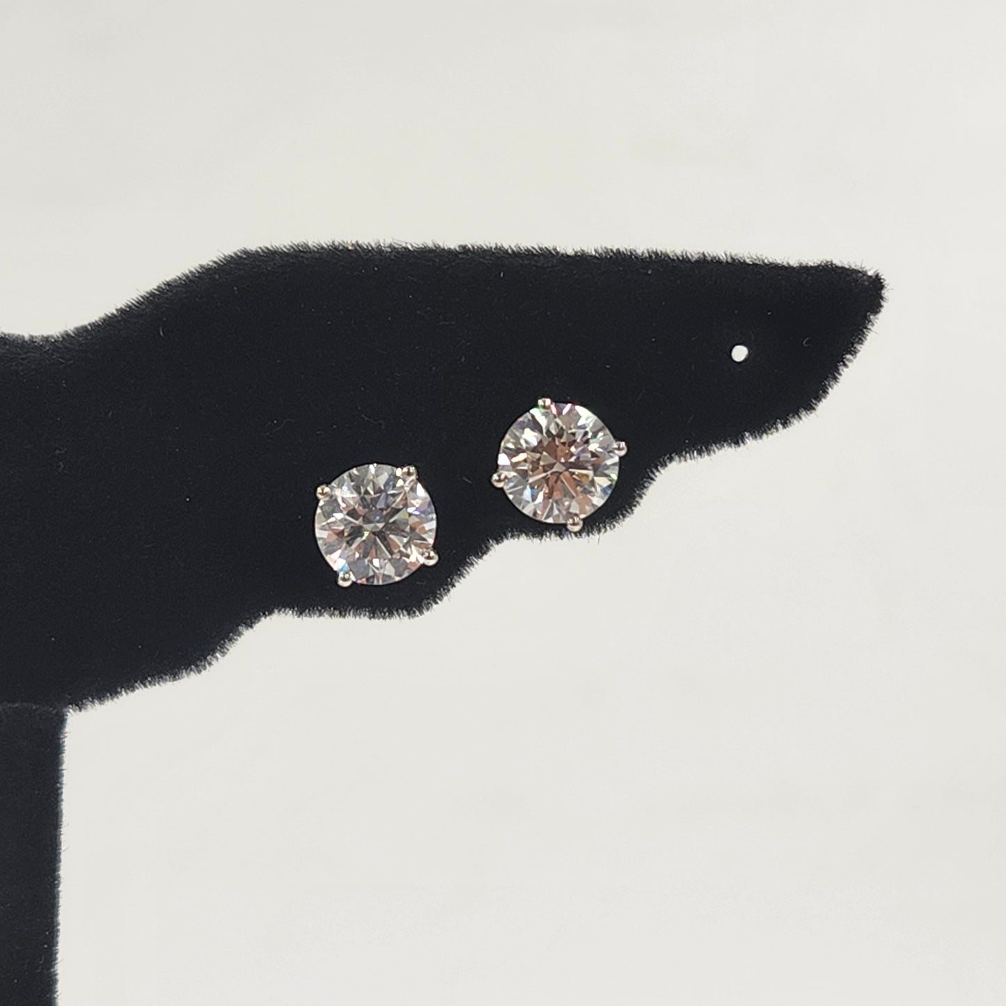 14k gold Round Lab Grown Diamond Total 2ct stud Earrings - Anniversary gift