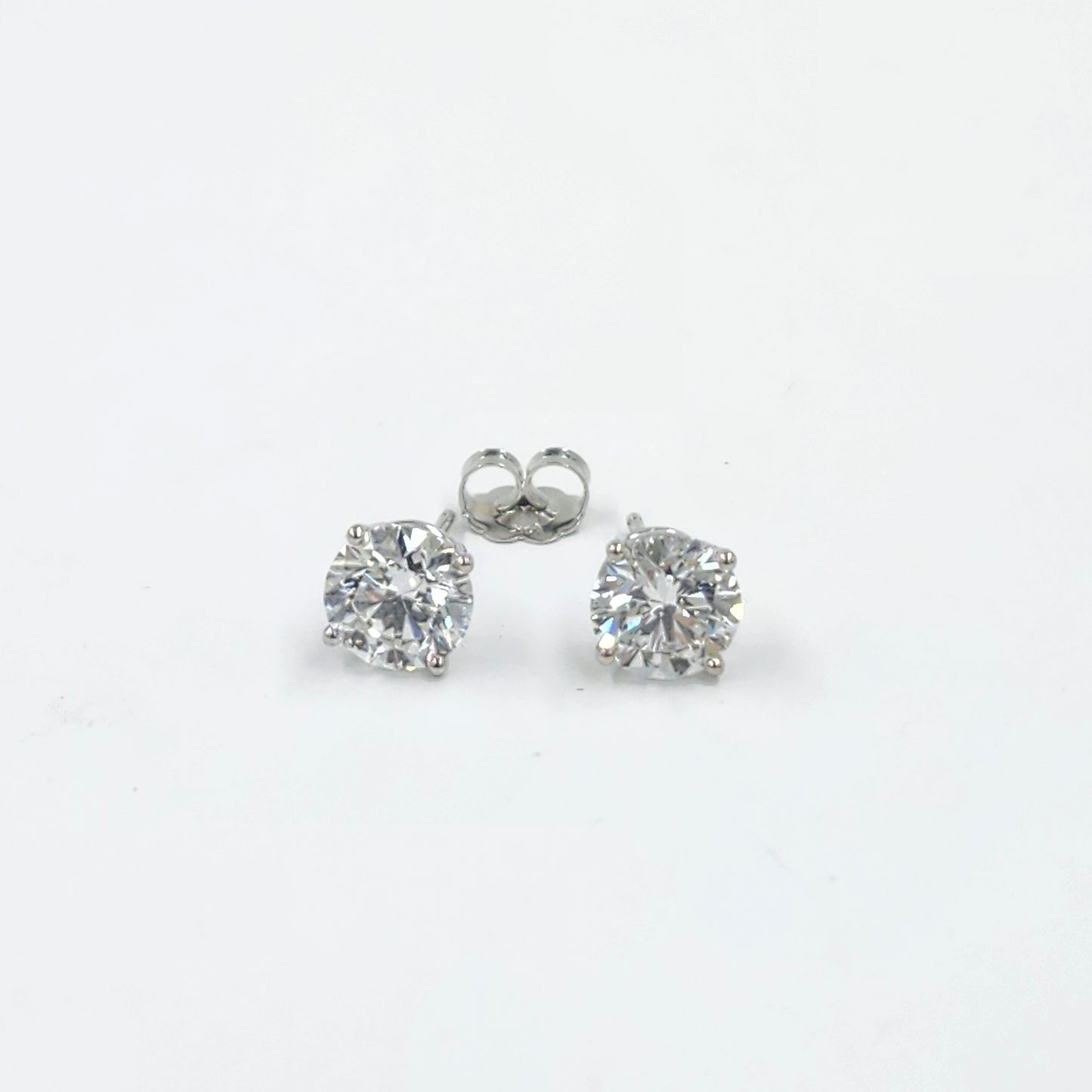 14k gold Round Lab Grown Diamond Total 2ct stud Earrings - Anniversary gift