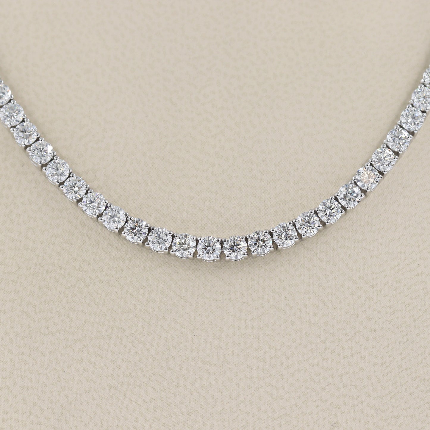 17ct Diamond Tennis Necklace/Natural Round Diamond Tennis Necklace/Diamond Engagement Necklace/Four prong Tennis Necklace/Anniversary Gift