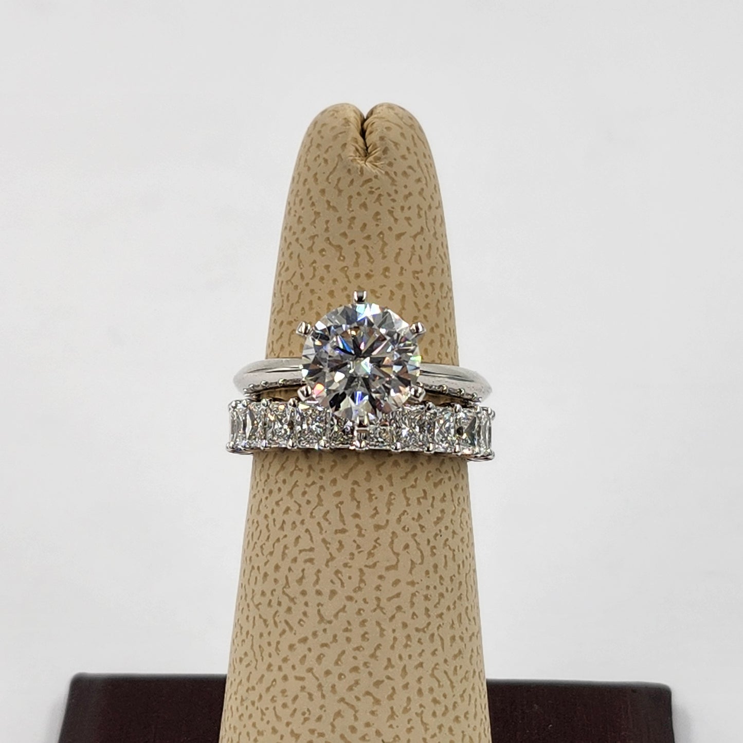 Radiant Cut Natural Diamond Eternity Band - 18K Gold Stackable Set low Wedding Ring - Anniversary gift