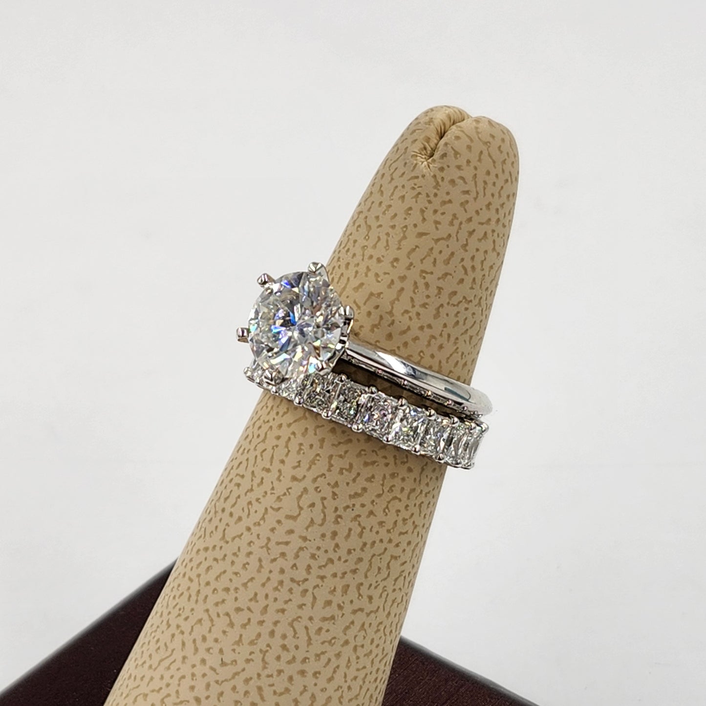 Radiant Cut Natural Diamond Eternity Band - 18K Gold Stackable Set low Wedding Ring - Anniversary gift