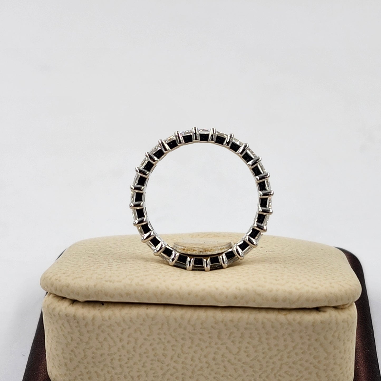 Radiant Cut Natural Diamond Eternity Band - 18K Gold Stackable Set low Wedding Ring - Anniversary gift