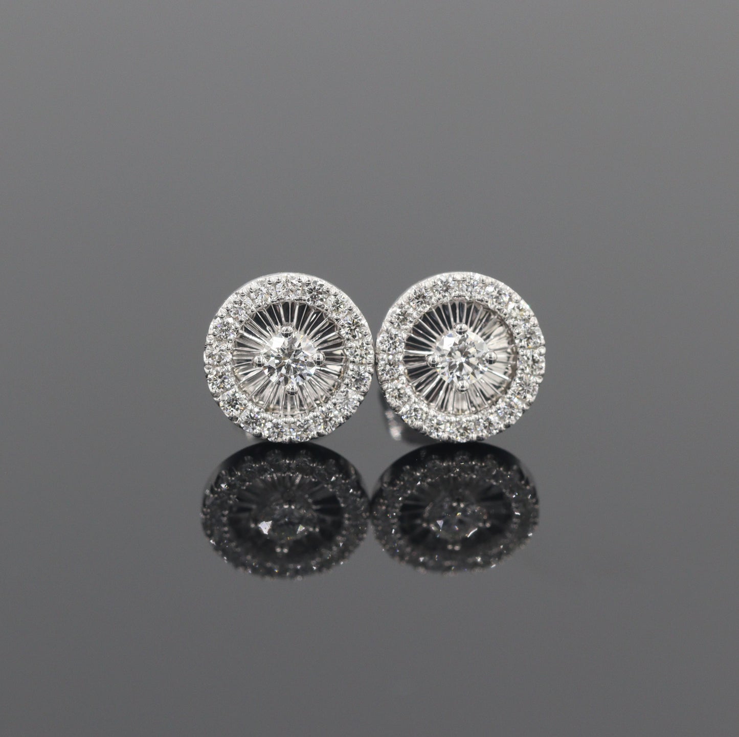 18K Gold Natural Diamond Stud Earrings: 14K gold Handmade Dainty Stud Earring - Anniversary gift