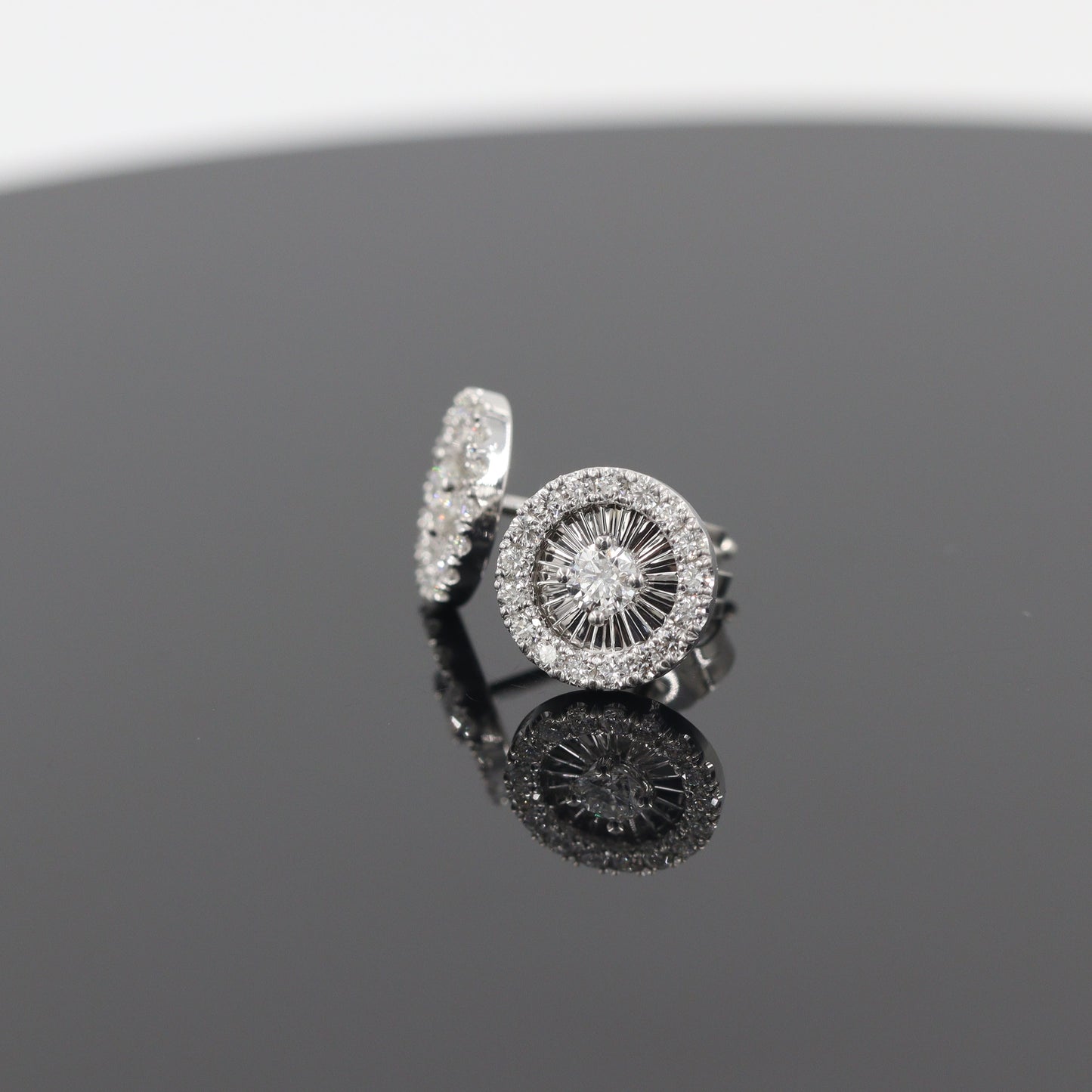 18K Gold Natural Diamond Stud Earrings: 14K gold Handmade Dainty Stud Earring - Anniversary gift