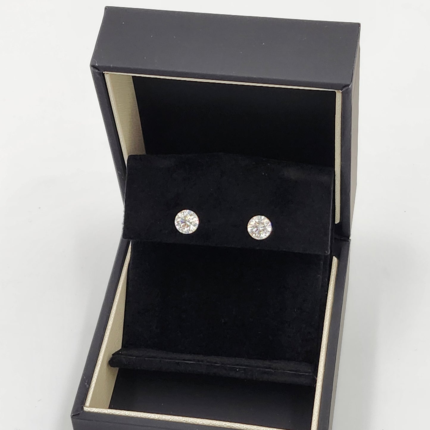 18K Yellow gold Round IGI Certificate Lab Diamond 0.7ct Solitaire Invisible Set Earring / Solitaire guardian back Earring / Anniversary Gift