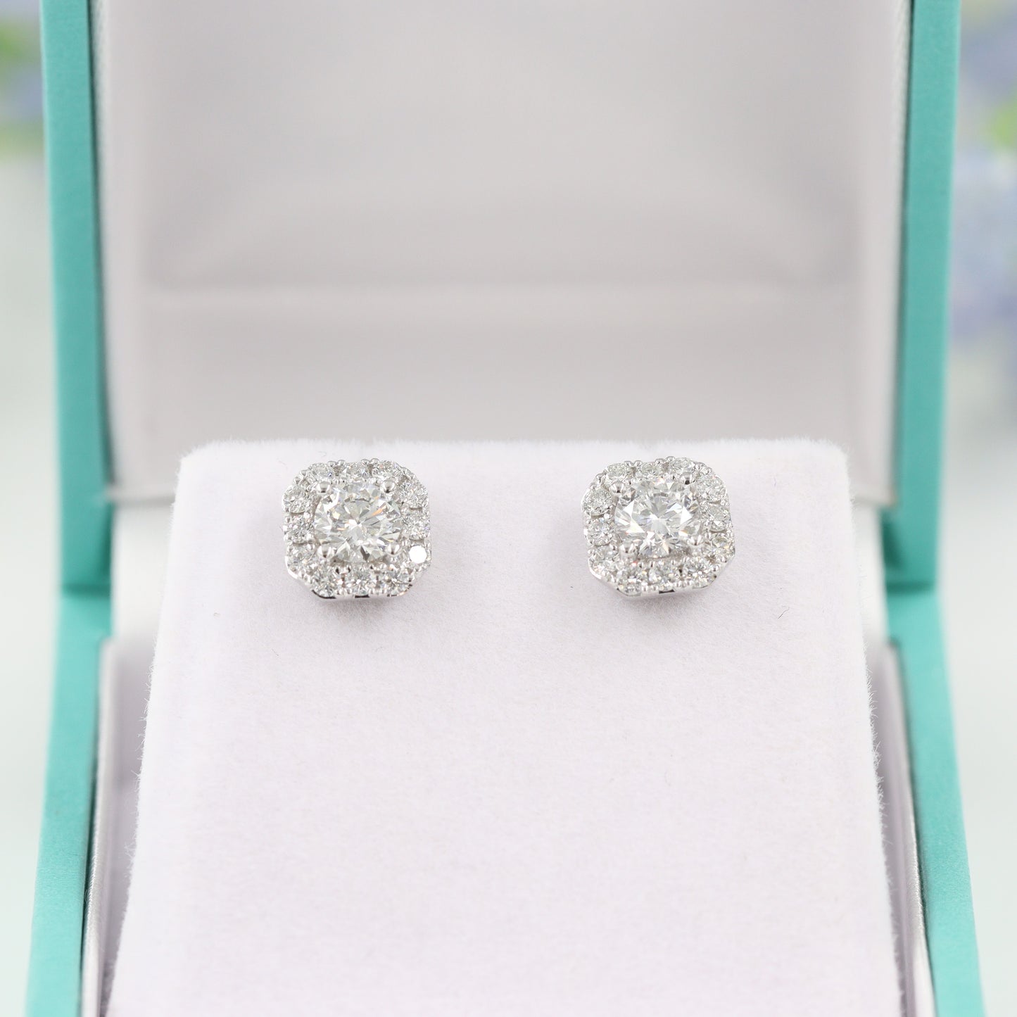 1ct Diamond Men's Stud Earrings/Halo Earrings/Natural Diamond Earrings/14K 18K Gold Diamond Women's & Men's Stud Earrings/Anniversary gift