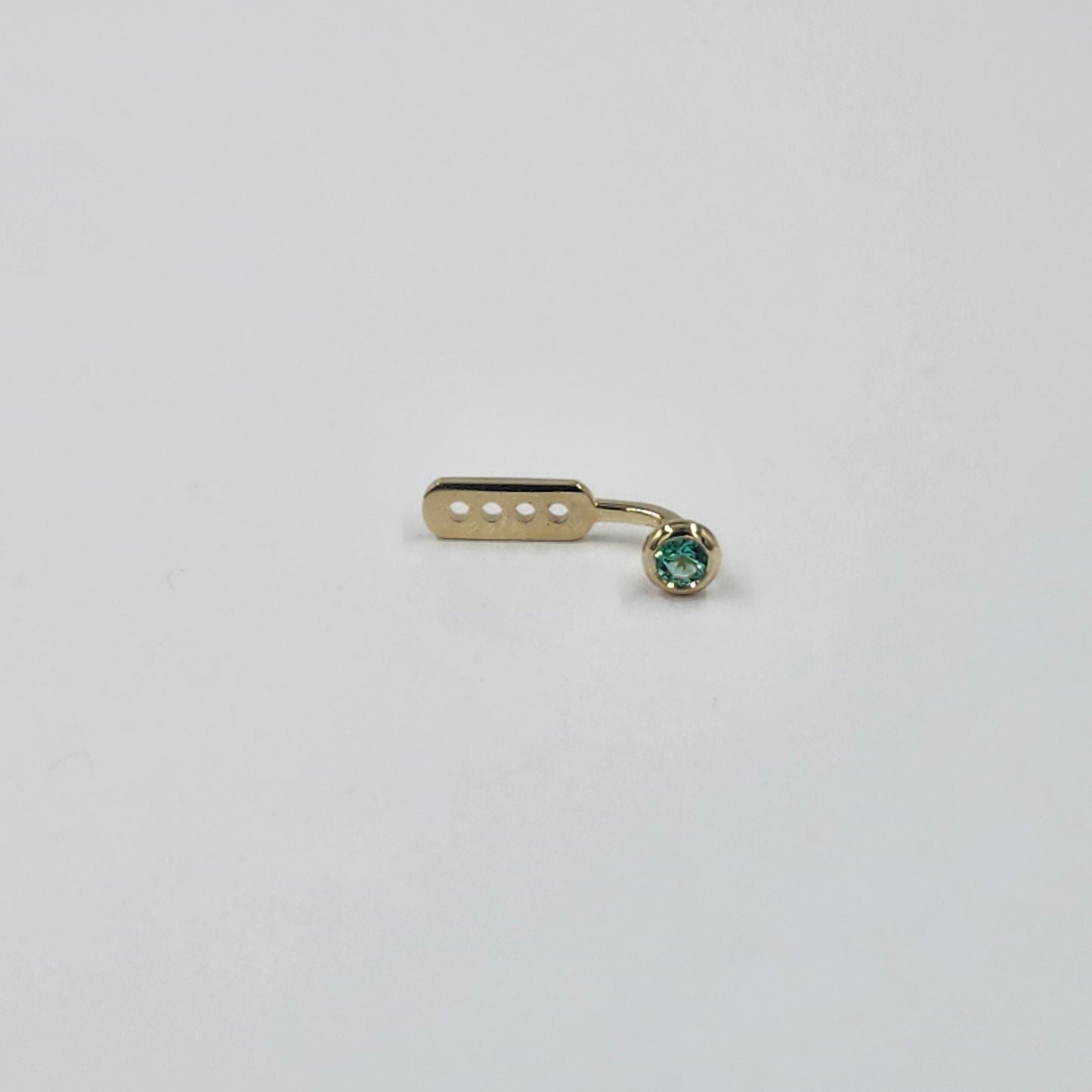 14K Gold Diamond Cut Natural Round Emerald Bezel Set Jacket Earrings: 2.4mm Round Emerald Bezel Set Studs - Anniversary gifts
