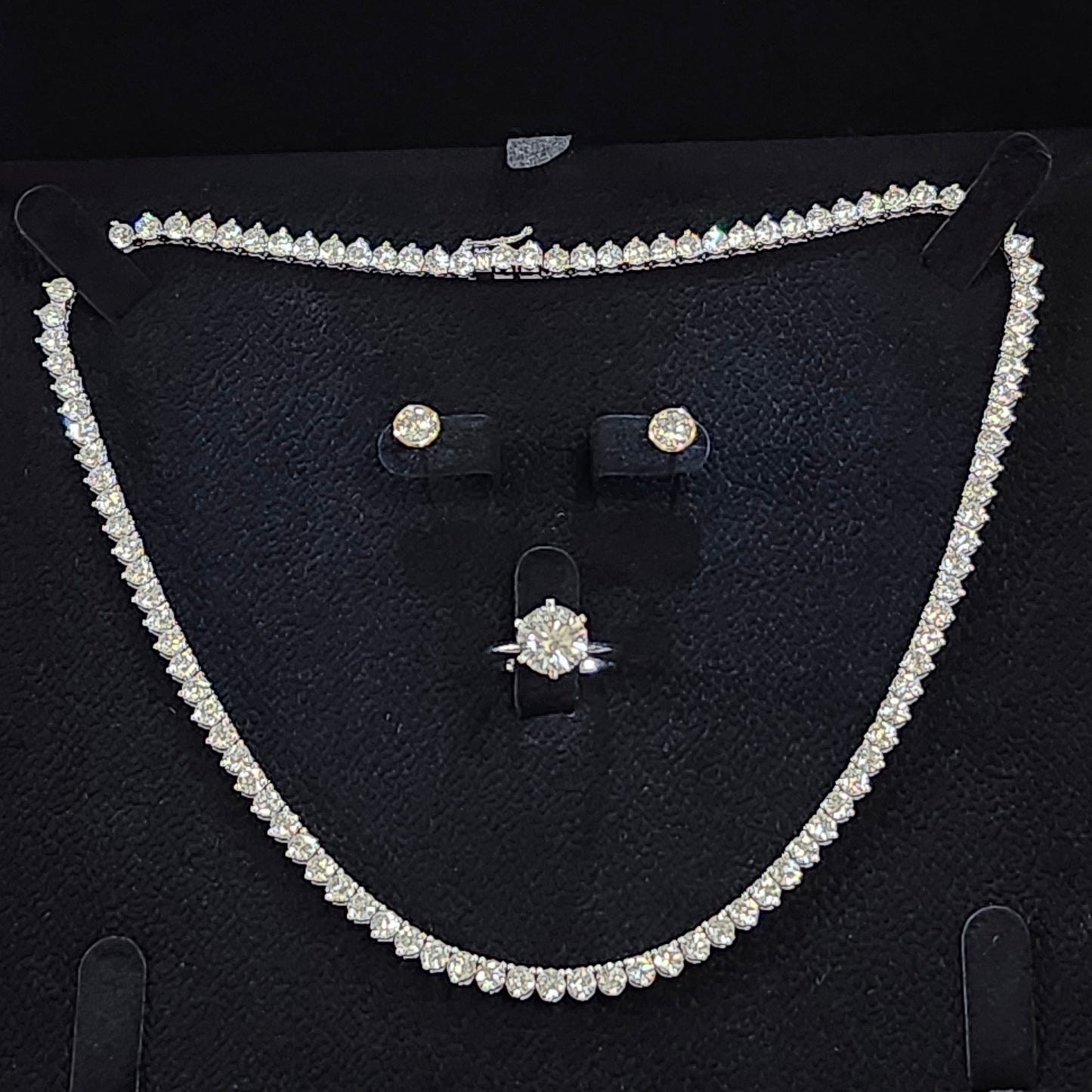 21ct Lab Diamond 3 Prong Tennis Necklace /14k Gold Round Diamond Tennis Necklace/Anniversary Gift