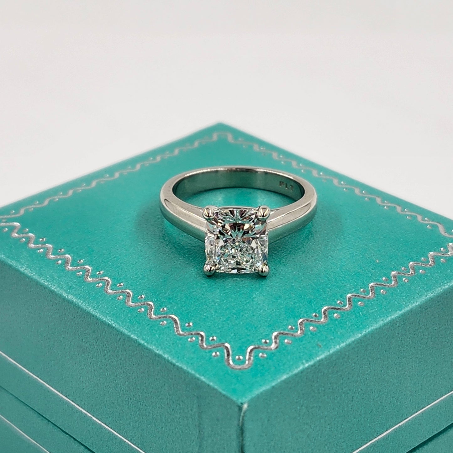 IGI Certified Cushion Cut Lab-Grown Diamond Solitaire Platinum Engagement Ring - Anniversary gift