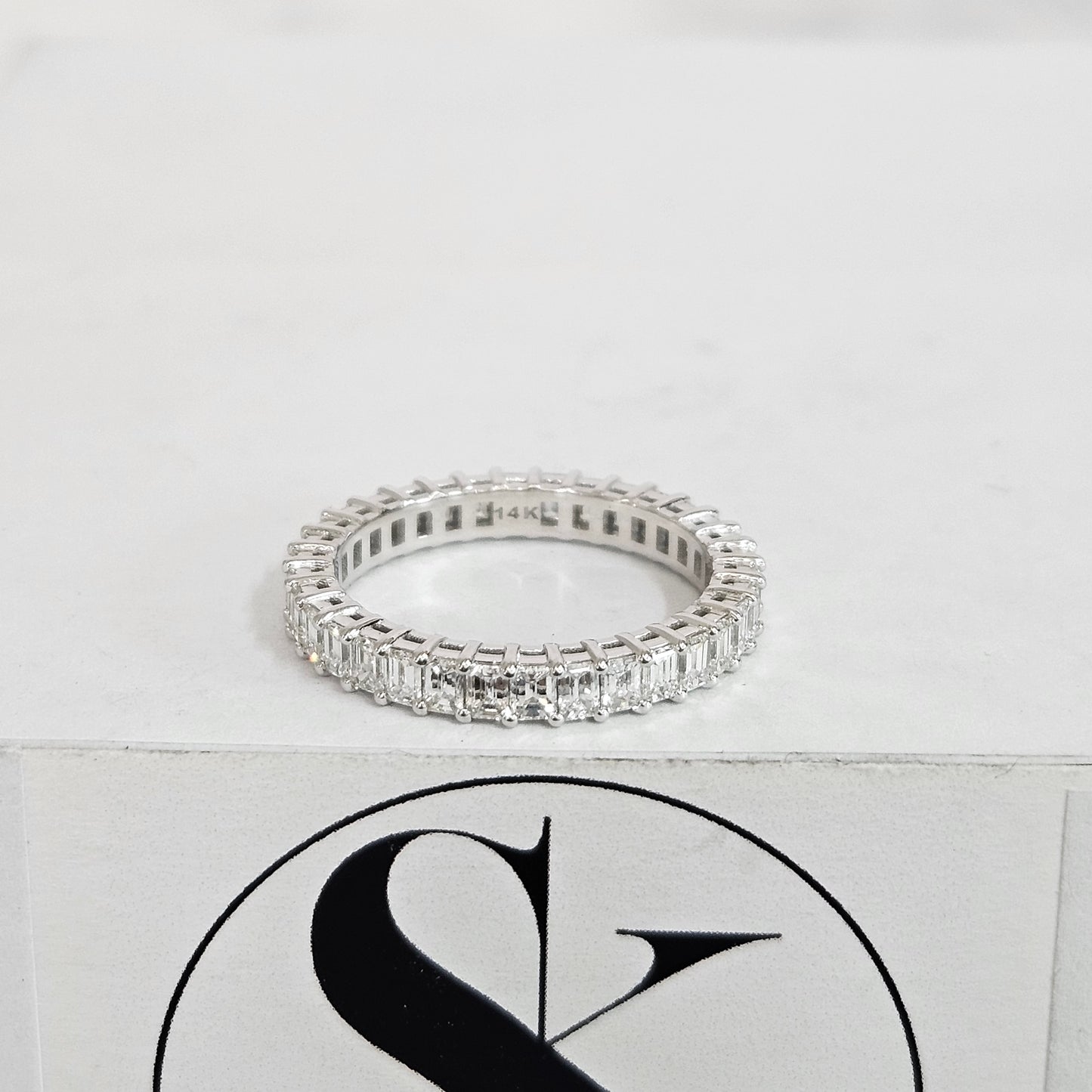 2ct Emerald Cut Diamond Band / Full Eternity Natural Diamond Wedding Ring / Stackable Emerald Cut Diamond Band / Anniversary gift
