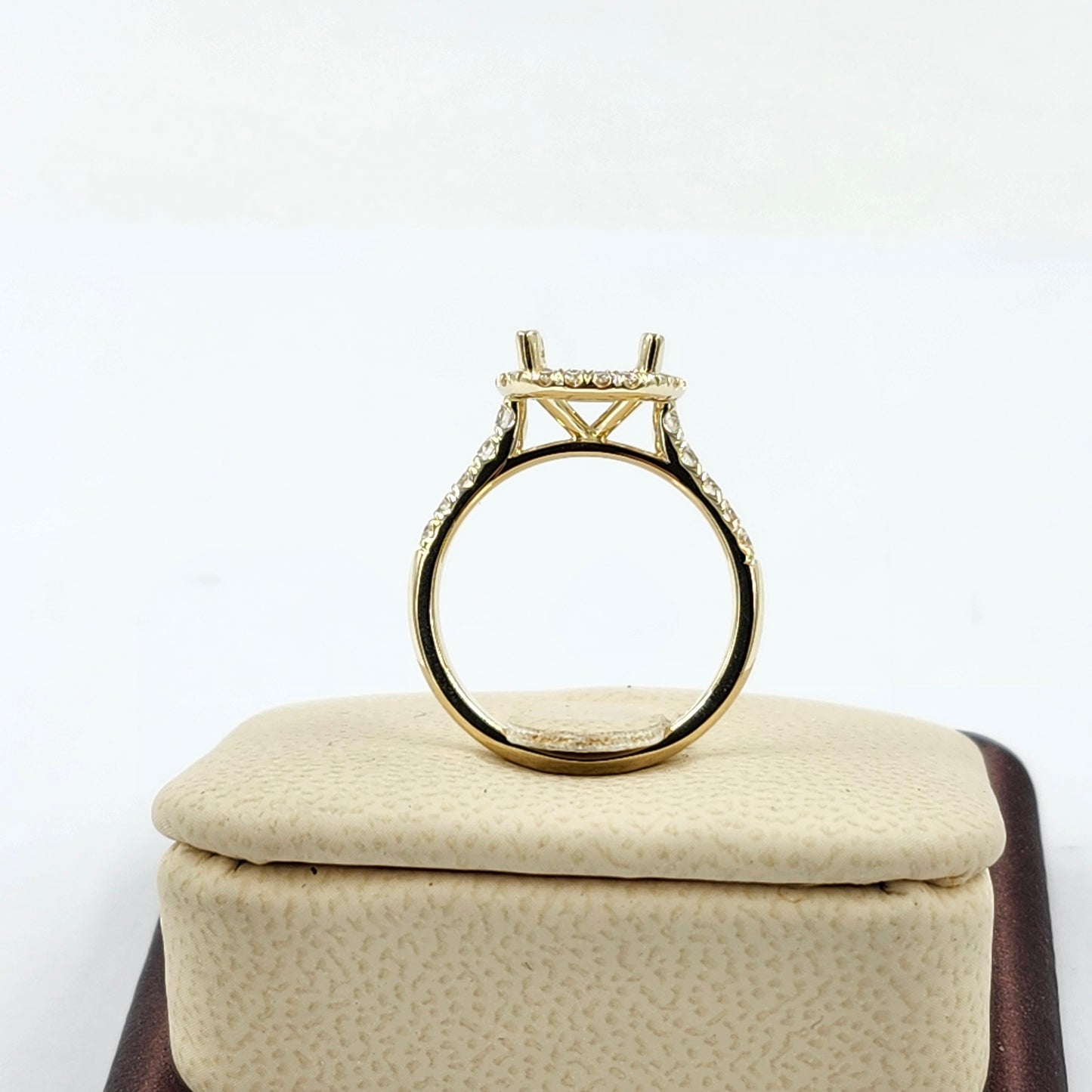 2ct Lab Diamond Halo Engagement Ring: 14K Gold Diamond Ring- Anniversary gift