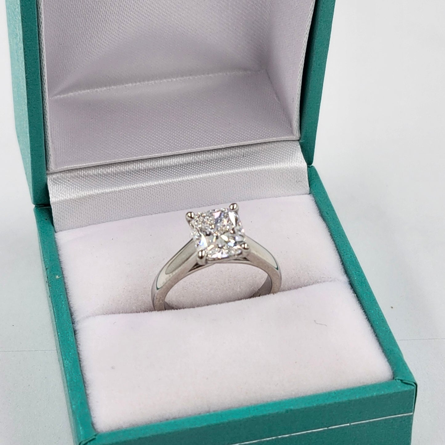 IGI Certified Cushion Cut Lab-Grown Diamond Solitaire Platinum Engagement Ring - Anniversary gift