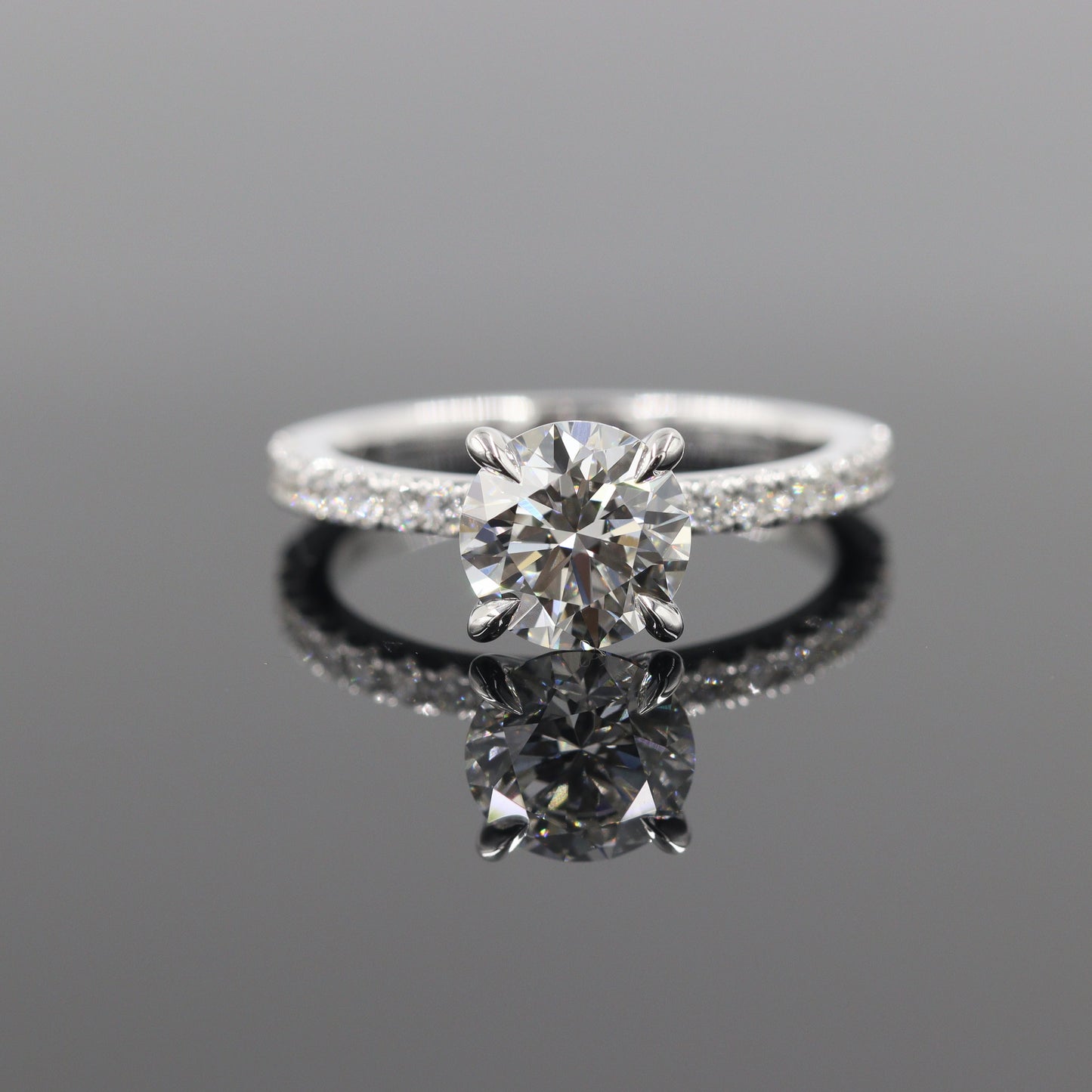 2ct IGI Certified Lab diamond Amazing Brilliant Ring /Platinum,14K,18K gold 3/4 French Pave Round Diamond Engagement Ring / Anniversary gift