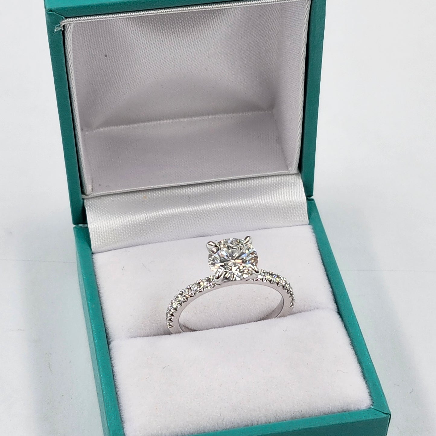 2ct IGI Certified Lab diamond Amazing Brilliant Ring /Platinum,14K,18K gold 3/4 French Pave Round Diamond Engagement Ring / Anniversary gift