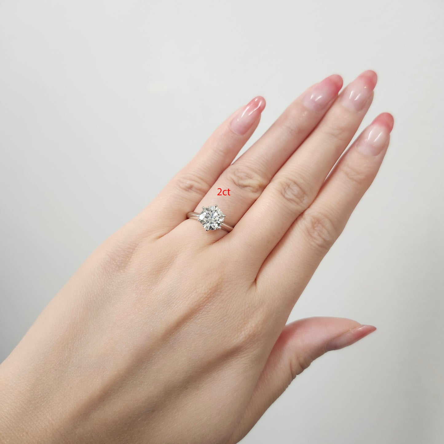 3ct Round Diamond Engagement Ring : Solitaire Lab Diamond 6 Prong Ring - Anniversary gift
