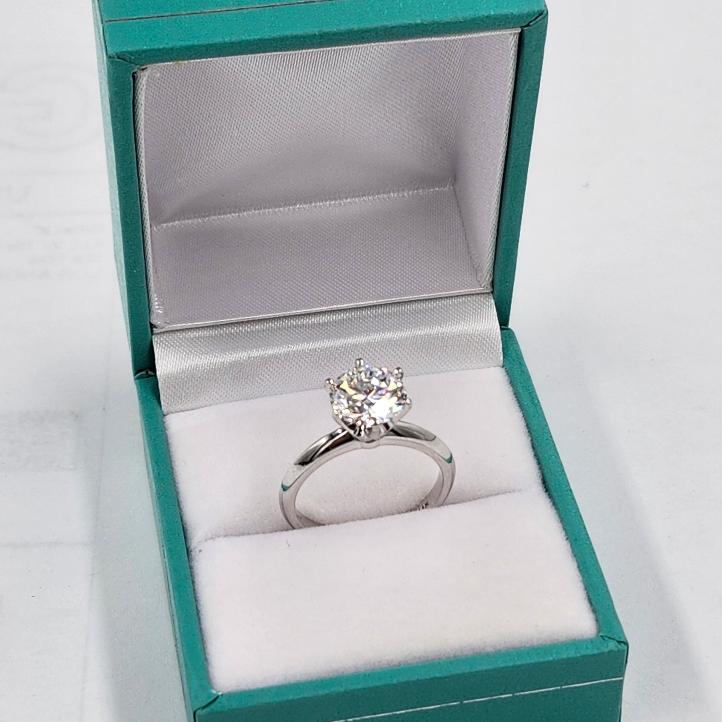 2ct Round Diamond Engagement Ring : Solitaire Lab Diamond 6 Prong Ring - Anniversary gift