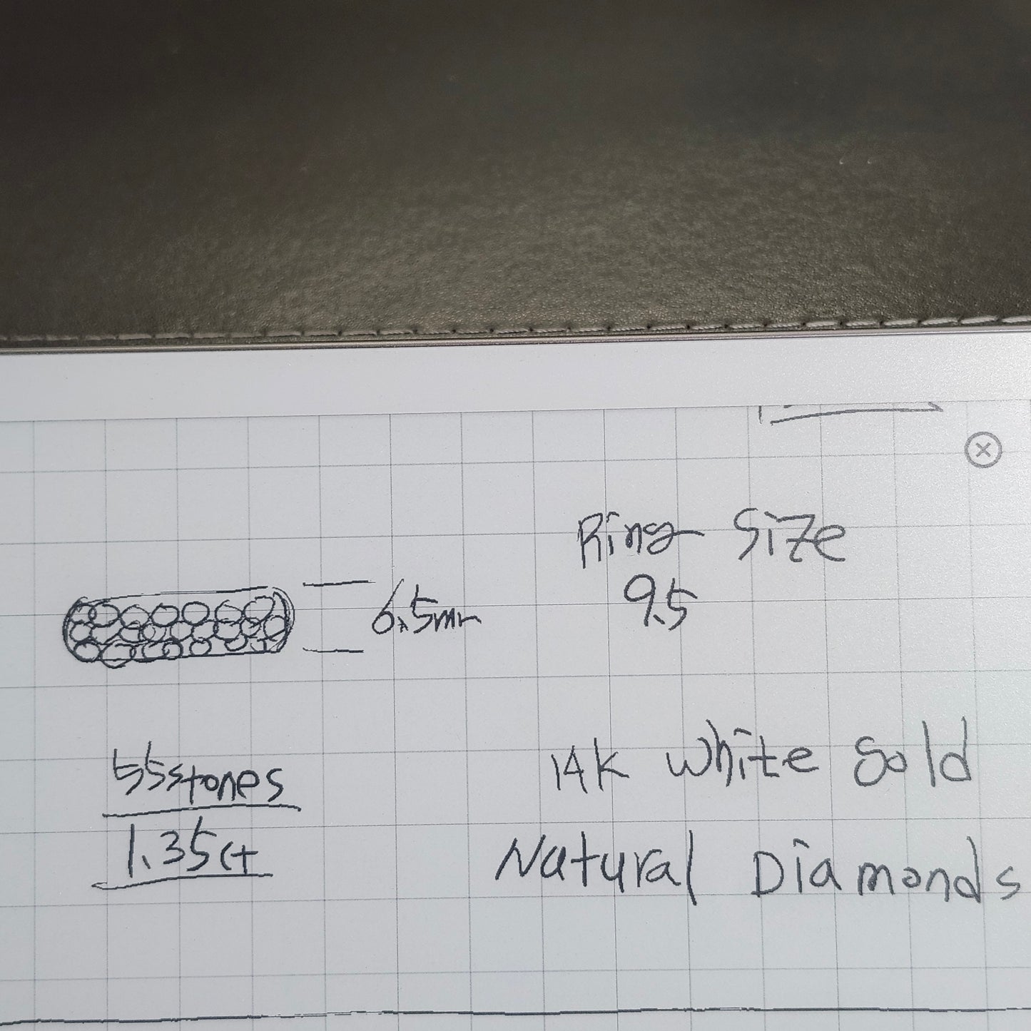 Sean's handmade custom order (  Natural Diamond Wedding Band )