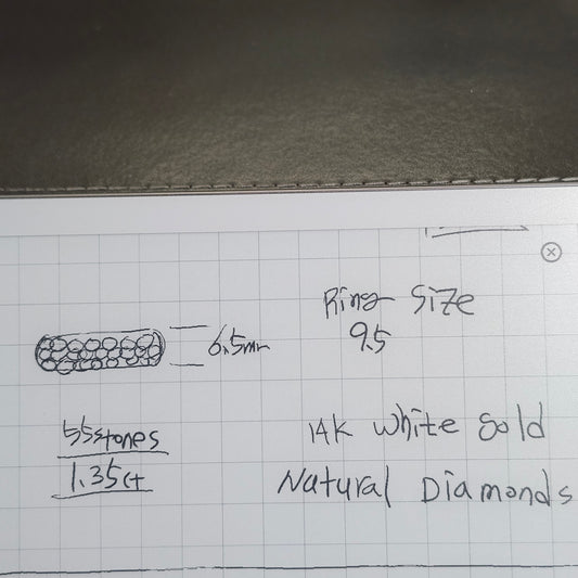 Sean's handmade custom order (  Natural Diamond Wedding Band )