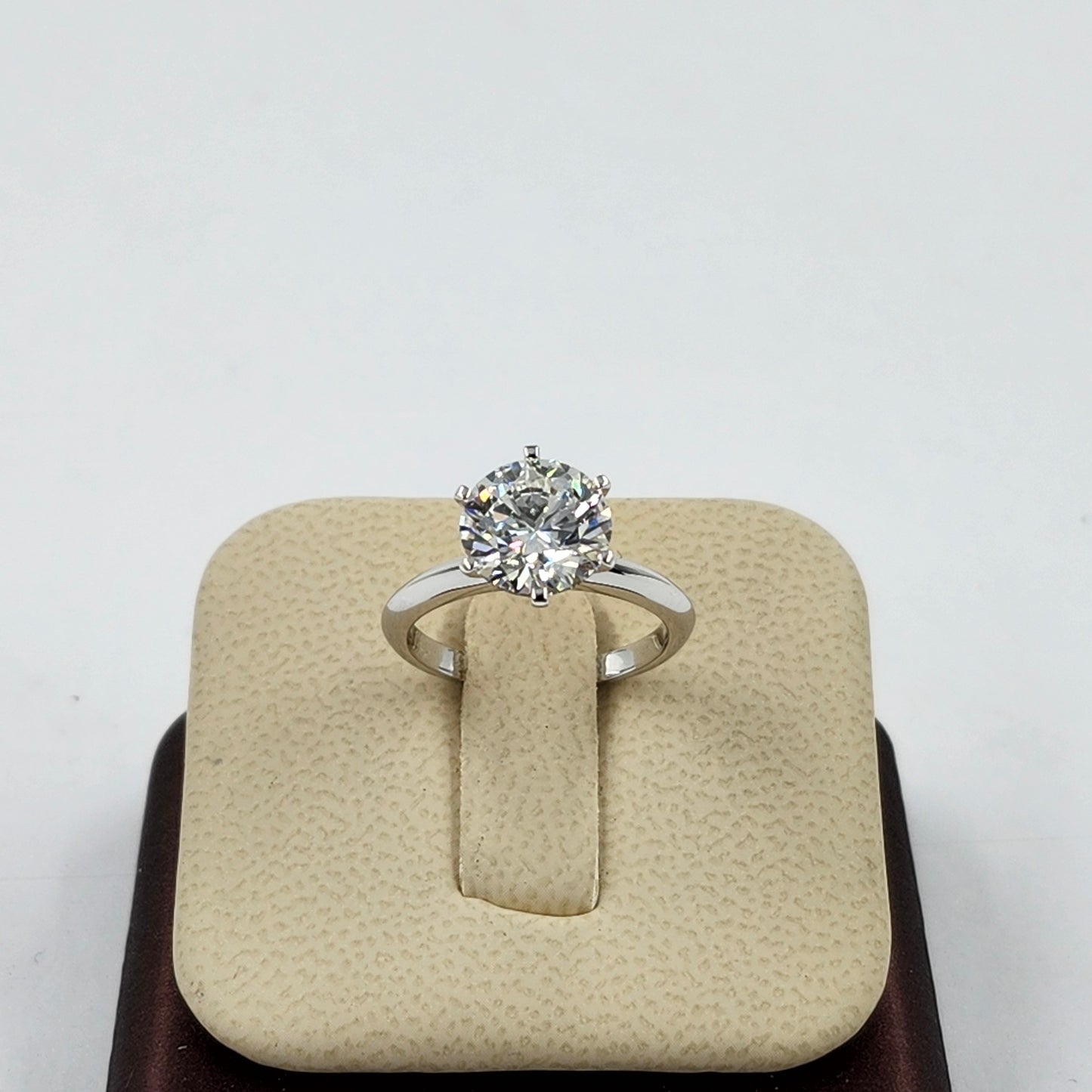 3ct Round Diamond Engagement Ring : Solitaire Lab Diamond 6 Prong Ring - Anniversary gift