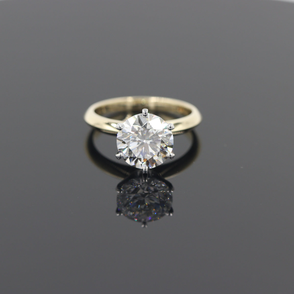 3ct Round Diamond Engagement Ring : Solitaire Lab Diamond 6 Prong Ring - Anniversary gift