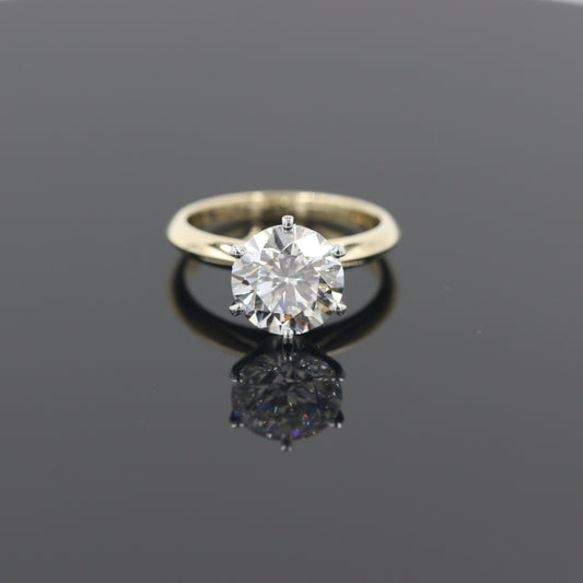 3ct Round Diamond Engagement Ring : Solitaire Lab Diamond 6 Prong Ring - Anniversary gift