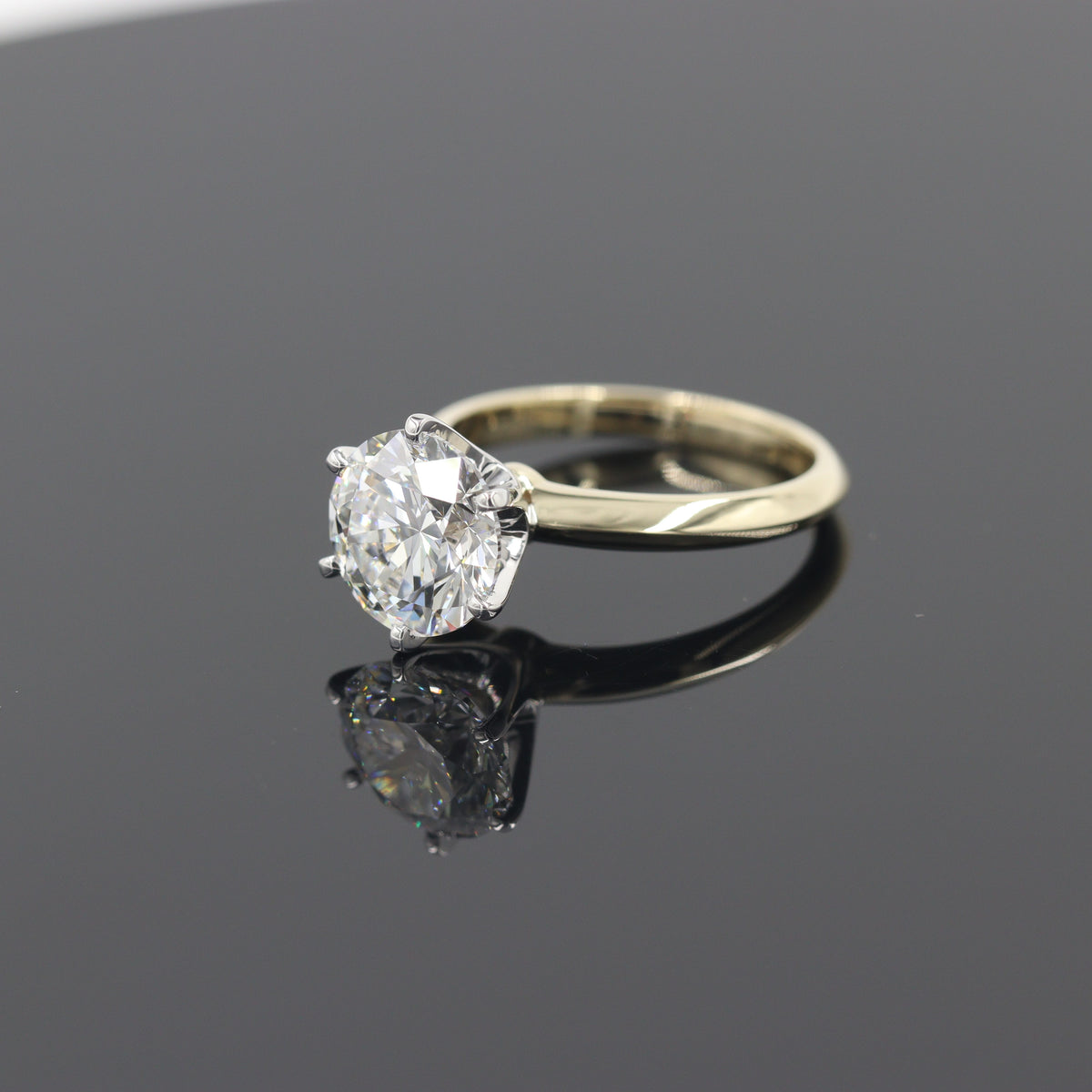 3ct Round Diamond Engagement Ring : Solitaire Lab Diamond 6 Prong Ring - Anniversary gift