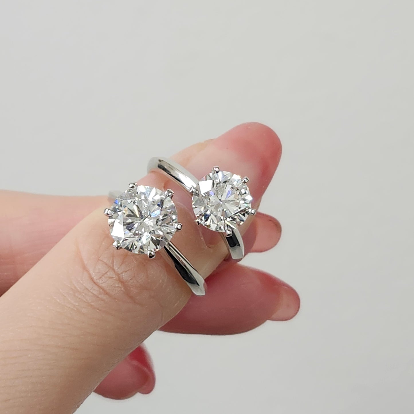3ct Round Diamond Engagement Ring : Solitaire Lab Diamond 6 Prong Ring - Anniversary gift