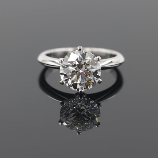 3ct Round Diamond Engagement Ring : Solitaire Lab Diamond 6 Prong Ring - Anniversary gift