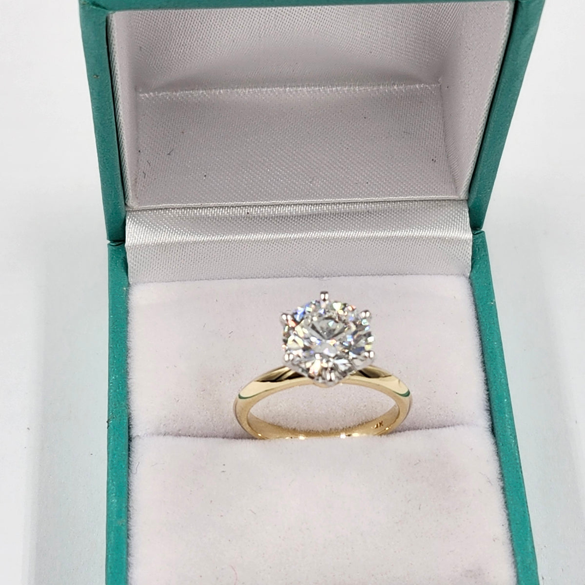 3ct Round Diamond Engagement Ring : Solitaire Lab Diamond 6 Prong Ring - Anniversary gift