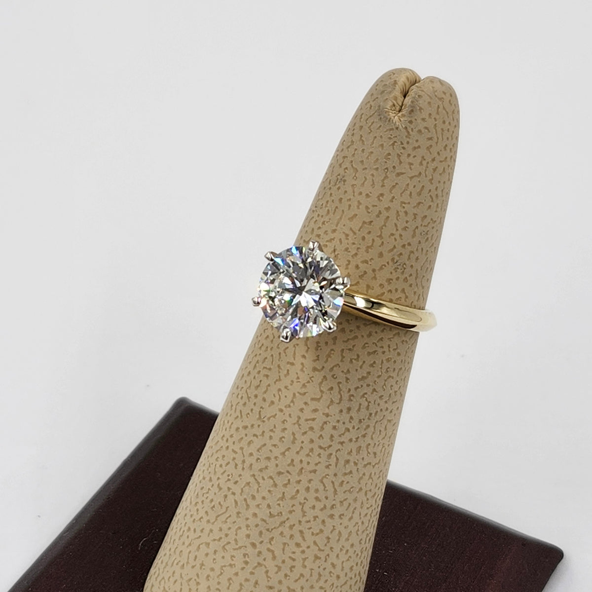 3ct Round Diamond Engagement Ring : Solitaire Lab Diamond 6 Prong Ring - Anniversary gift
