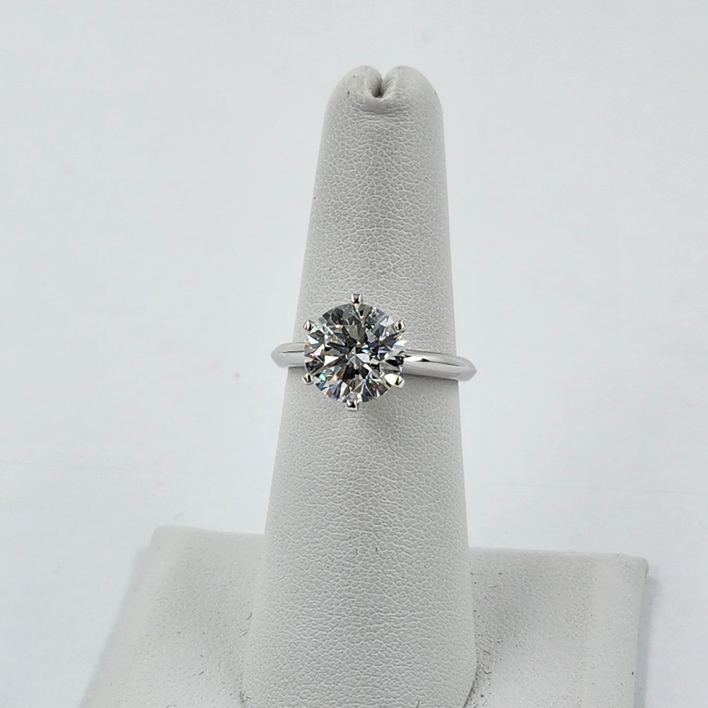 3ct Round Diamond Engagement Ring : Solitaire Lab Diamond 6 Prong Ring - Anniversary gift