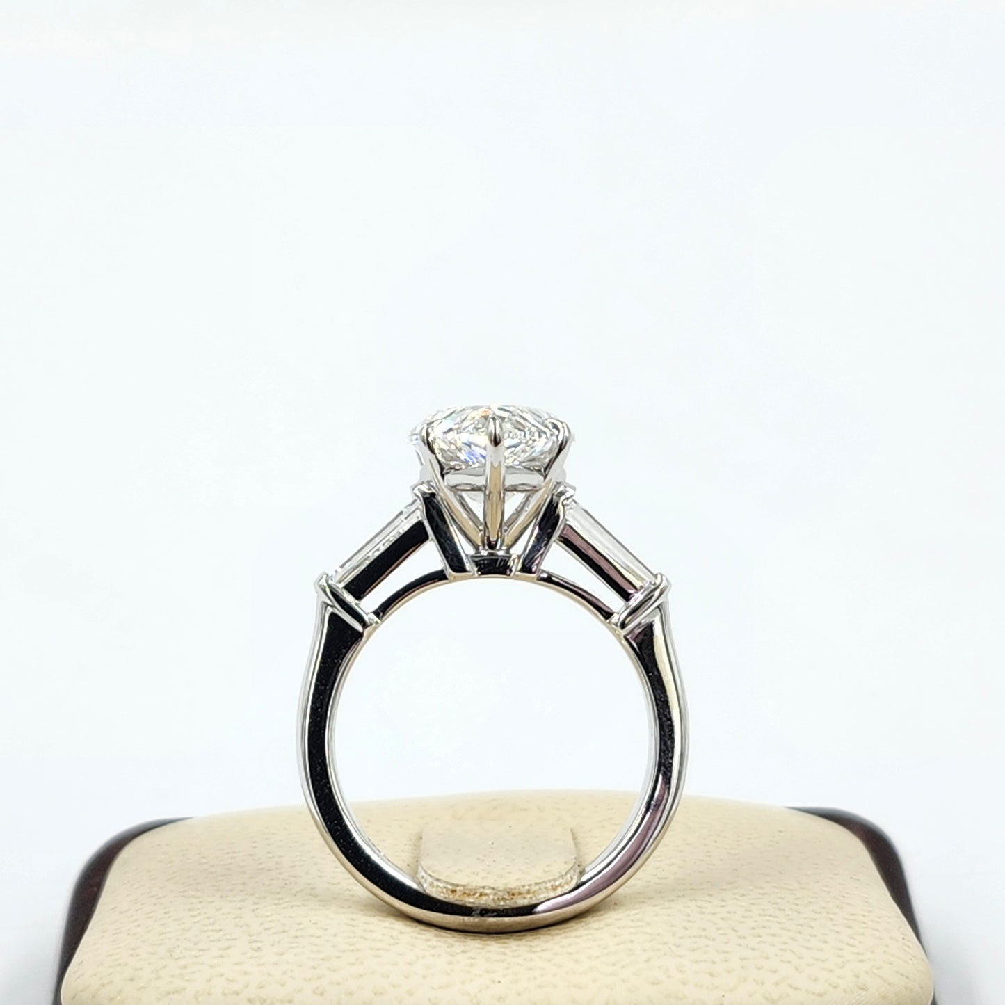 5.3ct Pear Lab Grown Diamond Engagement Ring: 14k,18K Gold Platinum , IGI Certified Engagement Ring
