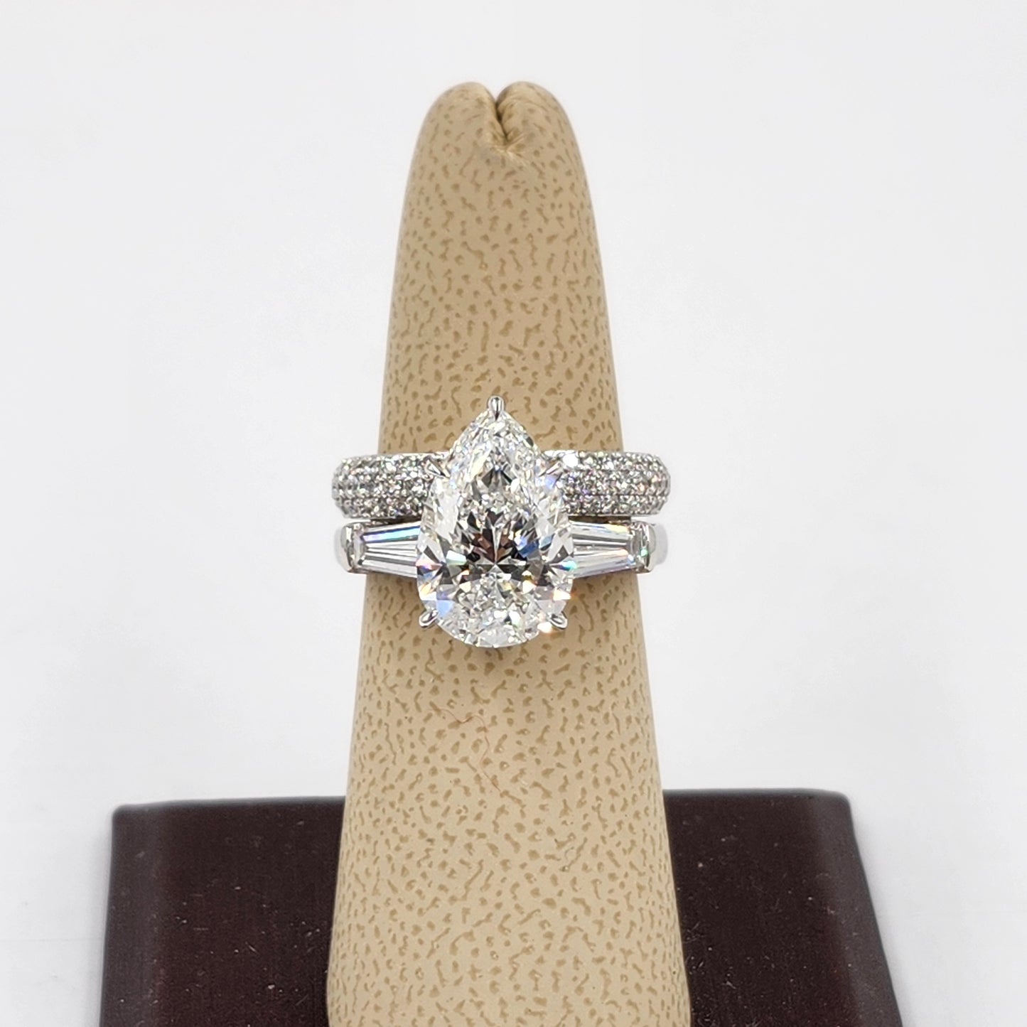 5.3ct Pear Lab Grown Diamond Engagement Ring: 14k,18K Gold Platinum , IGI Certified Engagement Ring