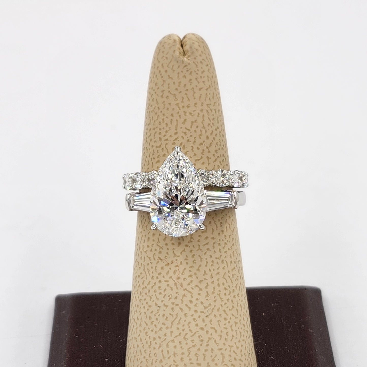5.3ct Pear Lab Grown Diamond Engagement Ring: 14k,18K Gold Platinum , IGI Certified Engagement Ring