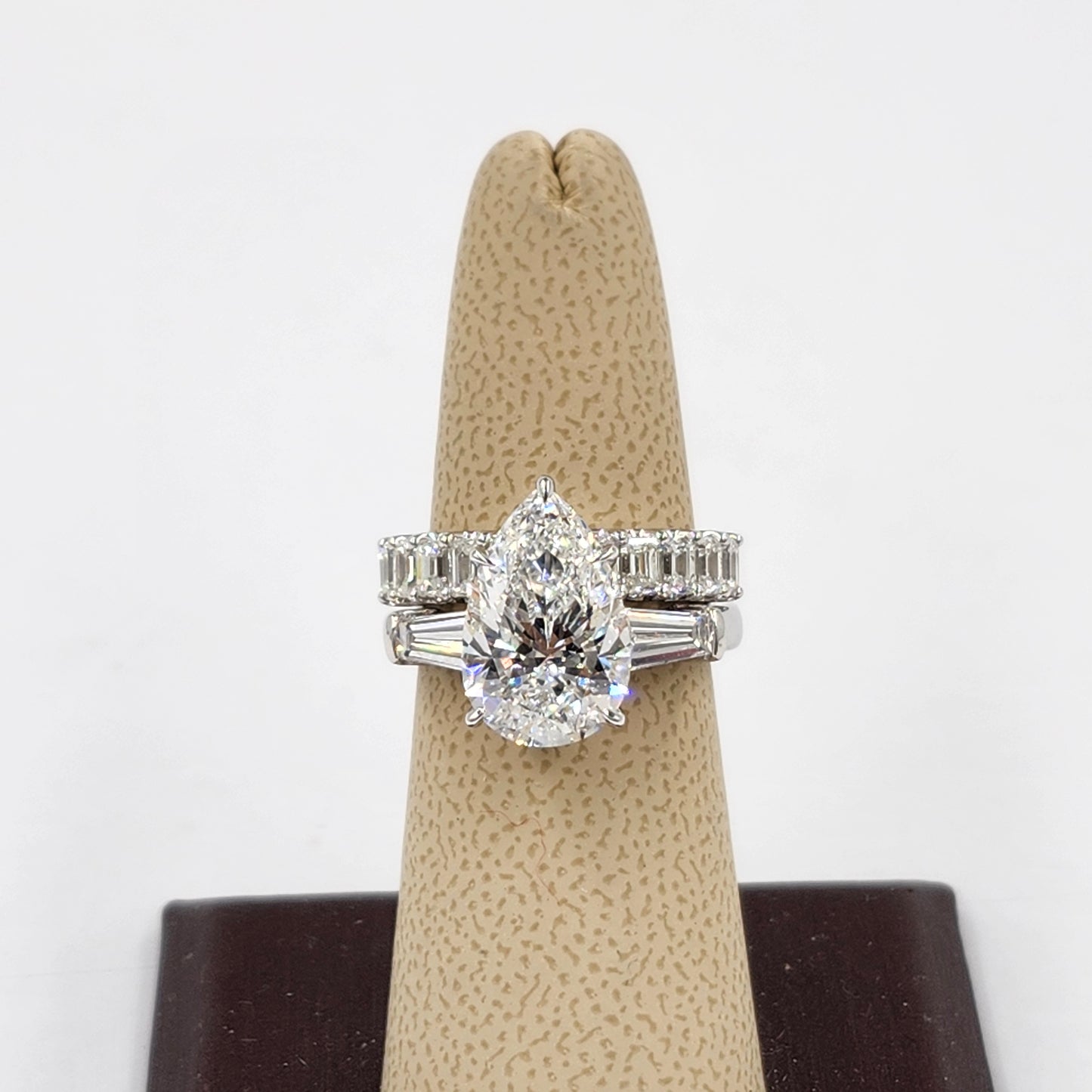 5.3ct Pear Lab Grown Diamond Engagement Ring: 14k,18K Gold Platinum , IGI Certified Engagement Ring
