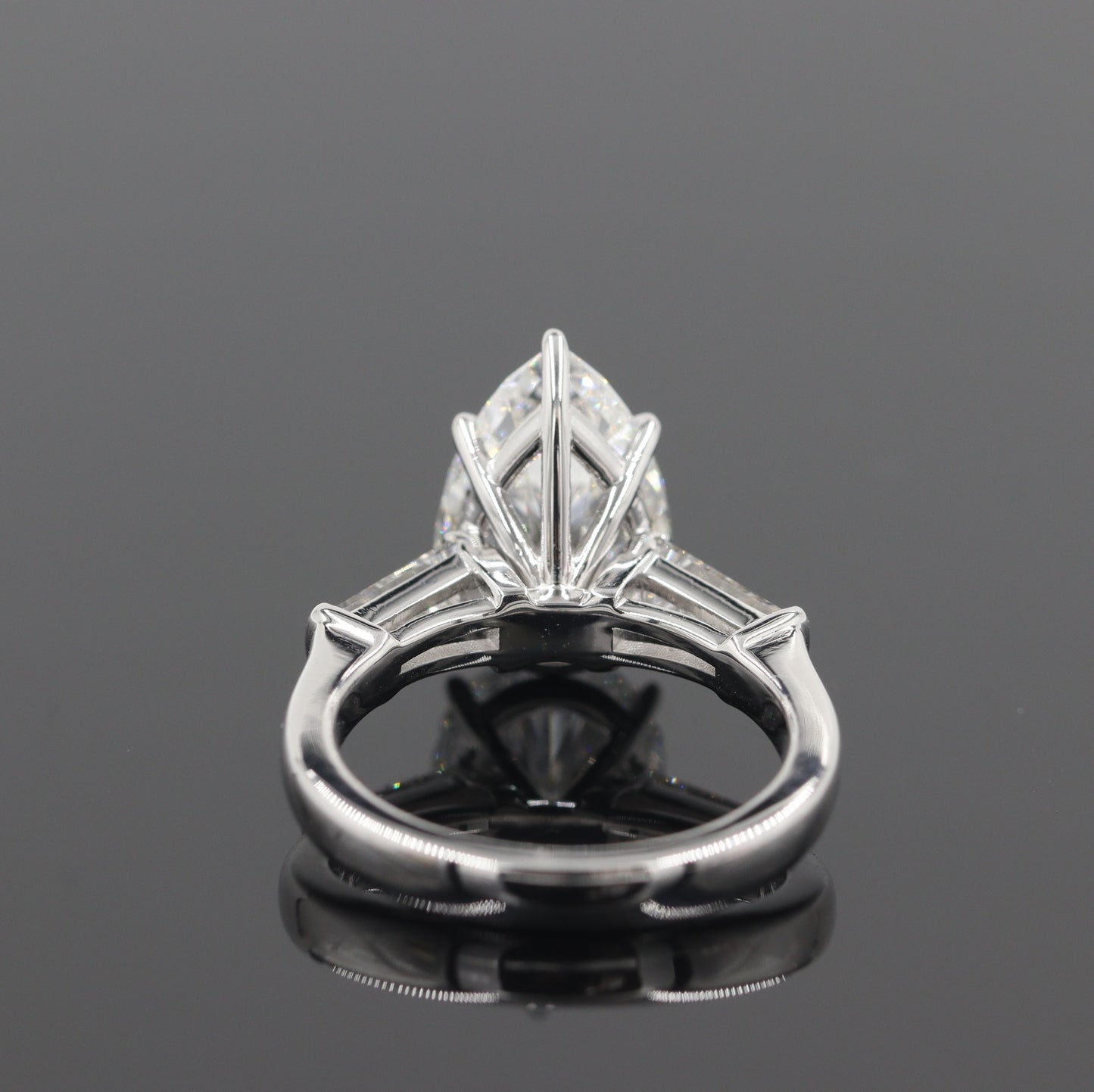 5.3ct Pear Lab Grown Diamond Engagement Ring: 14k,18K Gold Platinum , IGI Certified Engagement Ring