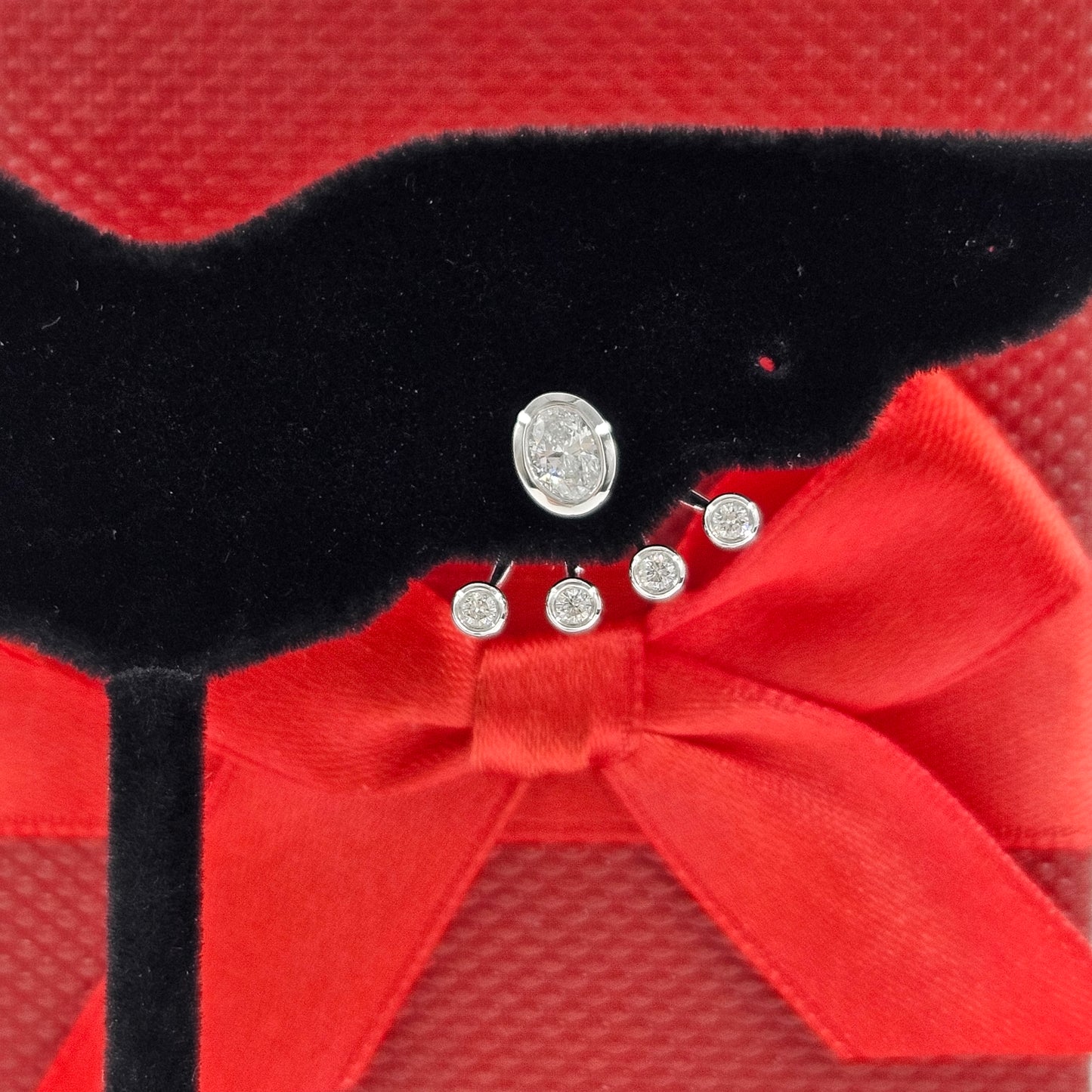 Five Diamond Bezel Set Jacket earrings and Stud Earrings/Natural Diamond Jacket & Stud Earrings Single or Pair Earrings/anniversary gift