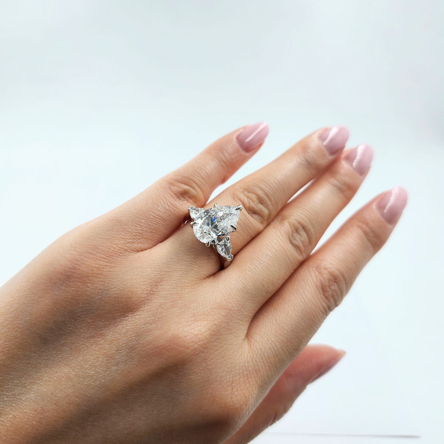 5ct Certified Engagement Ring - 14K ,18K Gold, Platinum, Lab Grown Pear Diamond & Pear Diamond Engagement Ring - Anniversary gifts