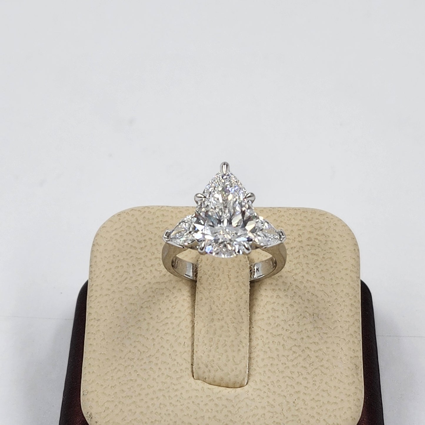 5ct Certified Engagement Ring - 14K ,18K Gold, Platinum, Lab Grown Pear Diamond & Pear Diamond Engagement Ring - Anniversary gifts