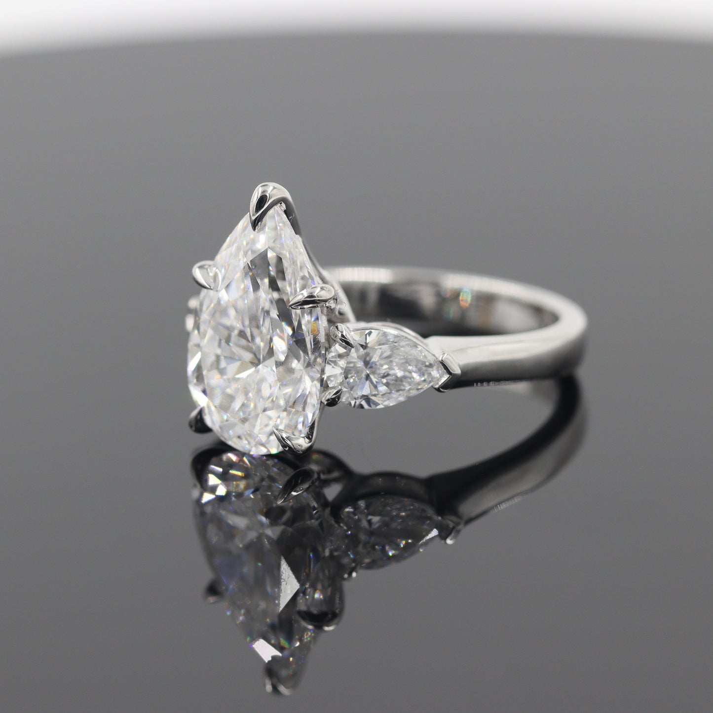 5ct Certified Engagement Ring - 14K ,18K Gold, Platinum, Lab Grown Pear Diamond & Pear Diamond Engagement Ring - Anniversary gifts