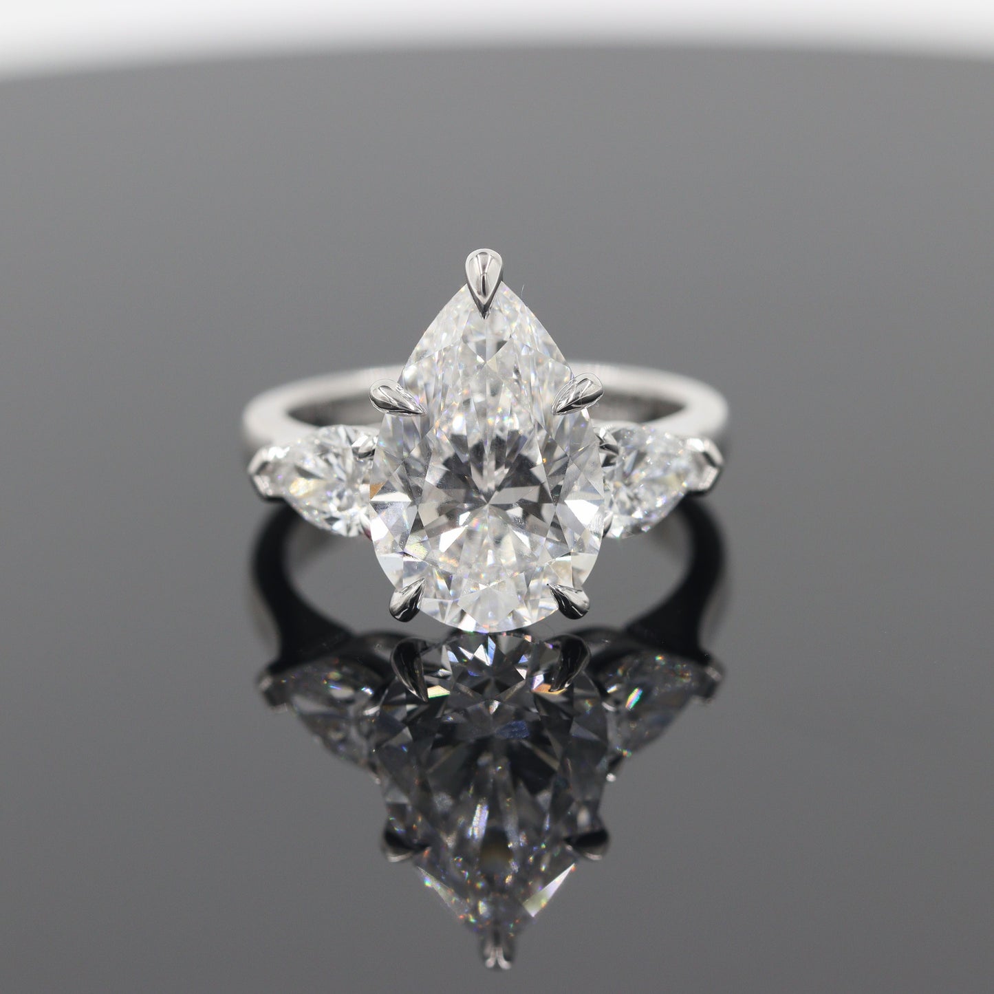 5ct Certified Engagement Ring - 14K ,18K Gold, Platinum, Lab Grown Pear Diamond & Pear Diamond Engagement Ring - Anniversary gifts