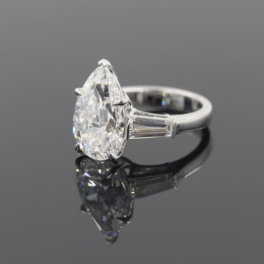 5ct GIA Certified Engagement Ring - 14K Gold Solitaire, Lab Grown Pear Diamond Engagement Ring - Anniversary gifts